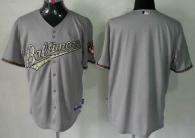 Kids Baltimore Orioles Customized Gray With Camo Jersey