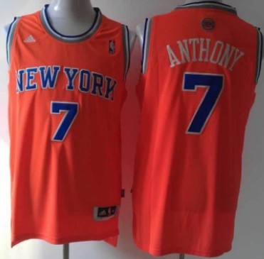 New York Knicks #7 Carmelo Anthony Revolution 30 Swingman 2013 Orange Jersey