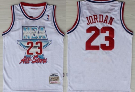 NBA 1992-1993 All-Star #23 Michael Jordan White Swingman Throwback Jersey