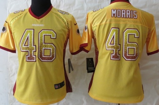 Nike Washington Redskins #46 Alfred Morris 2013 Drift Fashion Gold Womens Jersey