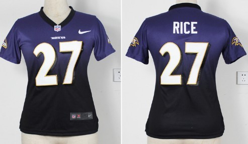 Nike Baltimore Ravens #27 Ray Rice 2013 Drift Fashion II Purple Womens Jersey