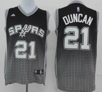 San Antonio Spurs #21 Tim Duncan Resonate Fashion Black Jersey