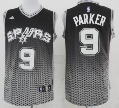 San Antonio Spurs #9 Tony Parker Resonate Fashion Black Jersey