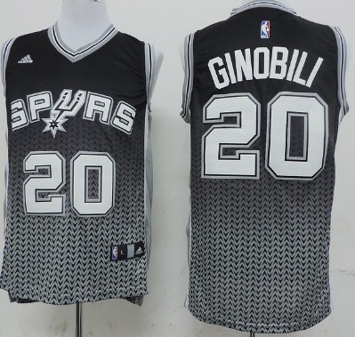San Antonio Spurs #20 Manu Ginobili Resonate Fashion Black Jersey