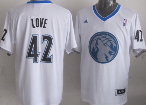 Minnesota Muskies #42 Kevin Love Revolution 30 Swingman 2013 Christmas Day White Jersey
