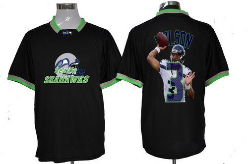 Nike Seattle Seahawks #3 Russell Wilson Black Game All Star Fashion Jersey