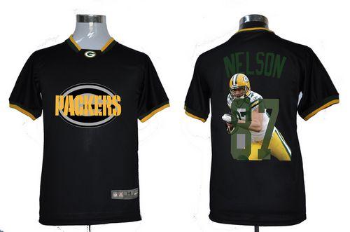 Nike Green Bay Packers #87 Jordy Nelson Black  Game All Star Fashion Jersey