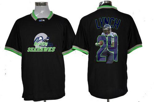 Nike Seattle Seahawks #24 Marshawn Lynch Black Game All Star Fashion Jersey