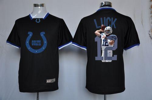 Nike Indianapolis Colts #12 Andrew Luck Black Game All Star Fashion Jersey
