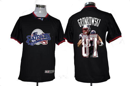 Nike New England Patriots #87 Rob Gronkowski Black Game All Star Fashion Jersey
