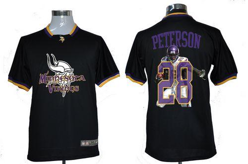 Nike Minnesota Vikings #28 Adrian Peterson Black Game All Star Fashion Jersey