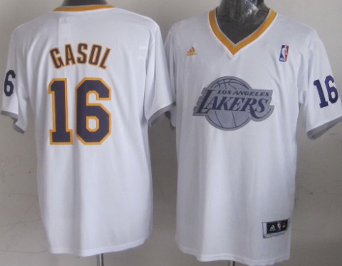 Los Angeles Lakers #16 Pau Gasol Revolution 30 Swingman 2013 Christmas Day White Jersey