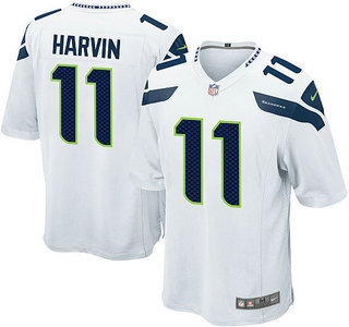 Nike Seattle Seahawks 11 Percy Harvin White Game Jersey