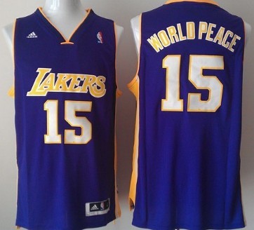 Los Angeles Lakers #15 World Peace Revolution 30 Swingman Purple Jersey
