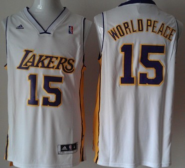 Los Angeles Lakers #15 World Peace Revolution 30 Swingman White Jersey
