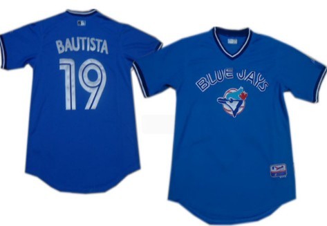 Toronto Blue Jays #19 Jose Bautista Light Blue Cooperstown Cool Base Jersey