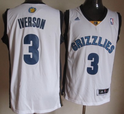 Memphis Grizzlies #3 Allen Iverson Revolution 30 Swingman White Jersey