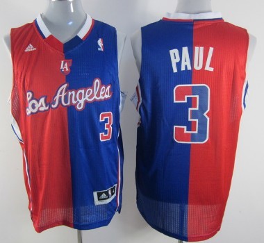 Los Angeles Clippers #3 Chris Paul Revolution 30 Swingman Red And Blue Split Jersey