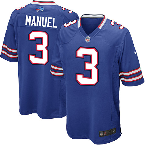 Nike Buffalo Bills #3 EJ Manuel Game blue Jersey