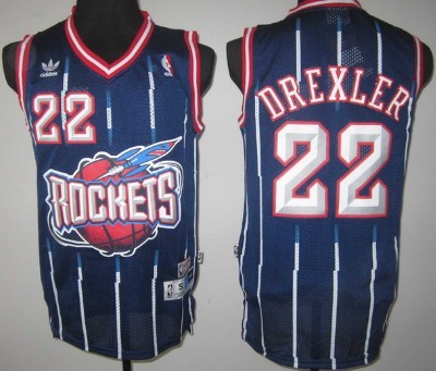 Houston Rocket #22 Clyde Drexler ABA Hardwood Classic Swingman Navy Blue Jersey