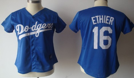 Los Angeles Dodgers #16 Andre Ethier Blue Womens Jersey