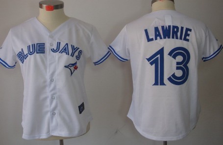 Toronto Blue Jays #13 Brett Lawrie White Womens Jerse