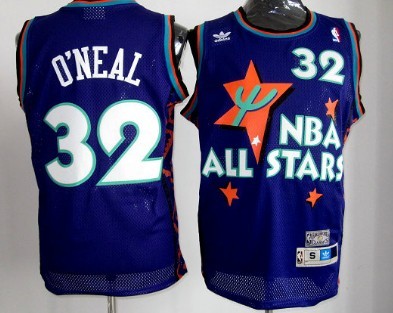 NBA 1995-1996 All-Star #32 Shaquille Oneal Purple Swingman Throwback Jersey