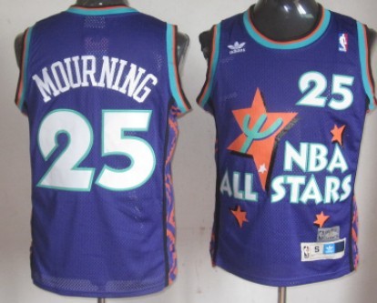 NBA 1995-1996 All-Star #25 Alonzo Mourning Purple Swingman Throwback Jersey