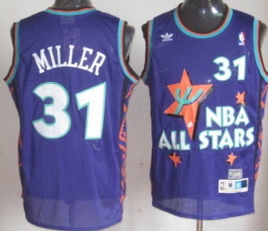 NBA 1995-1996 All-Star #31 Reggie Miller Purple Swingman Throwback Jersey