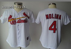 St.Louis Cardinals #4 Molina White Women Jersey