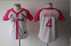 St. Louis Cardinals #4 Molina White Women New Jersey