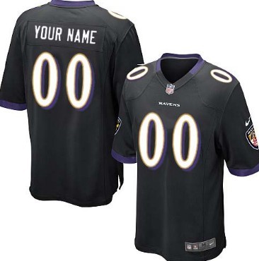 Kids Nike Baltimore Ravens Customized Black Game Jersey