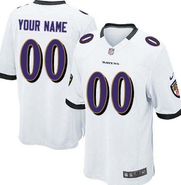 Kids Nike Baltimore Ravens Customized White Game Jersey