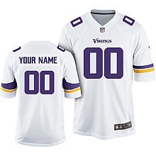 Kids Nike Minnesota Vikings Customized 2013 White Game Jersey