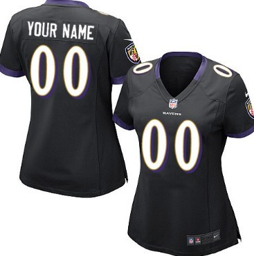 woman Nike Baltimore Ravens Customized Black Game Jersey