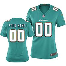 Womens Nike Miami Dolphins Customized 2013 Green Game Jersey