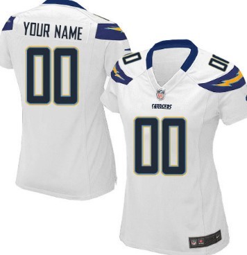 Womens Nike San Diego Chargers Customized White Game Jersey