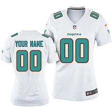 Womens Nike Miami Dolphins Customized 2013 White Game Jersey