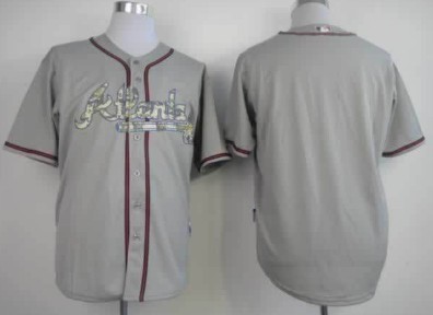 Atlanta Braves Customized Gray With Camo Jersey