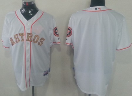 Houston Astros Customized White With Camo Jersey