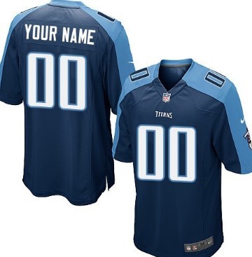Nike Tennessee Titans Customized Navy Blue Game Jersey