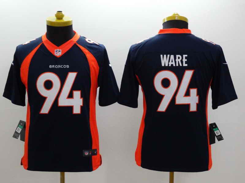 NEW Nike Denver Broncos #18 Manning Orange Elite JerseyNEW Nike Denver Broncos #94 WARE Blue Kids Jersey