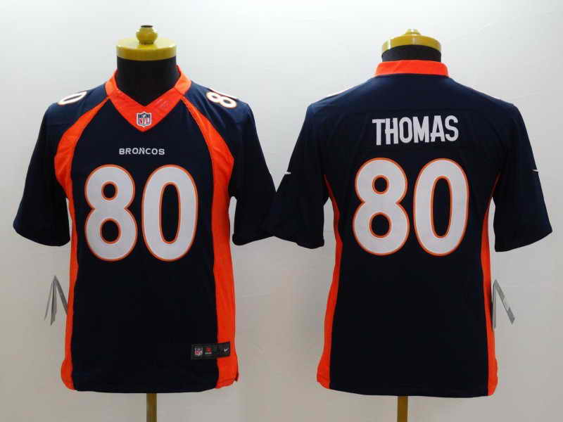 NEW Nike Denver Broncos #18 Manning Orange Elite JerseyNEW Nike Denver Broncos #80 Thomas Blue Kids Jersey