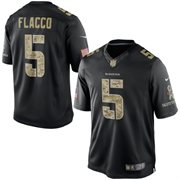 Men's Baltimore Ravens Joe Flacco Nike Black Salute To Service Jersey