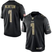 Men's Carolina Panthers Cam Newton Nike Black Salute To Service Jersey