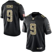 Men's Dallas Cowboys Tony Romo Nike Black Salute To Service Jersey