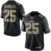 Men's Kansas City Chiefs Jamaal Charles Nike Black Salute To Service Jersey