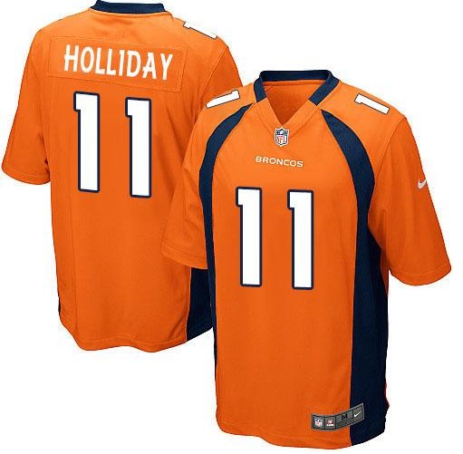 Nike Denver Broncos 11 Trindon Holliday Orange Game Cheap Football