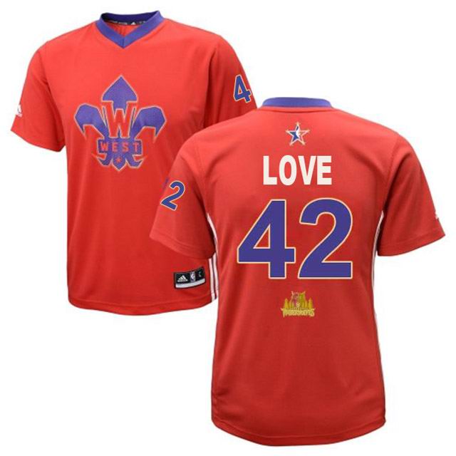 2014 NBA All Star West #42 Kevin Love Red Jerseys