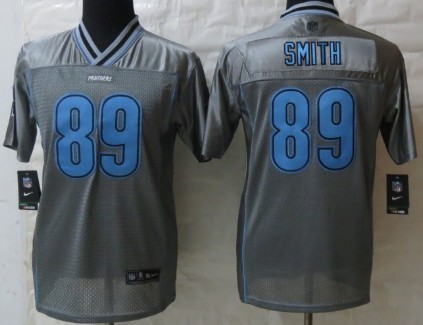 Nike Carolina Panthers #89 Steve Smith 2013 Gray Vapor Kids Jersey